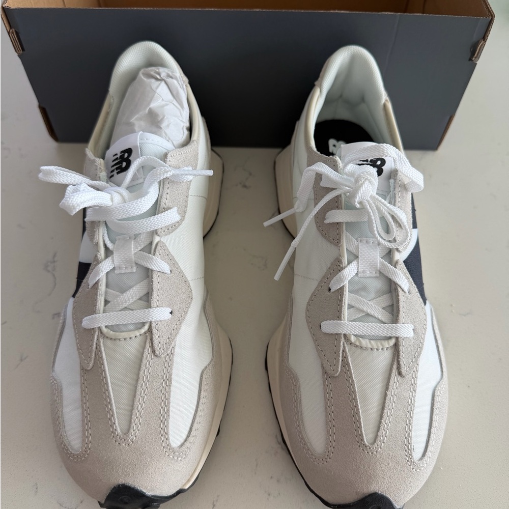 New Balance White and Beige Athletic Shoes